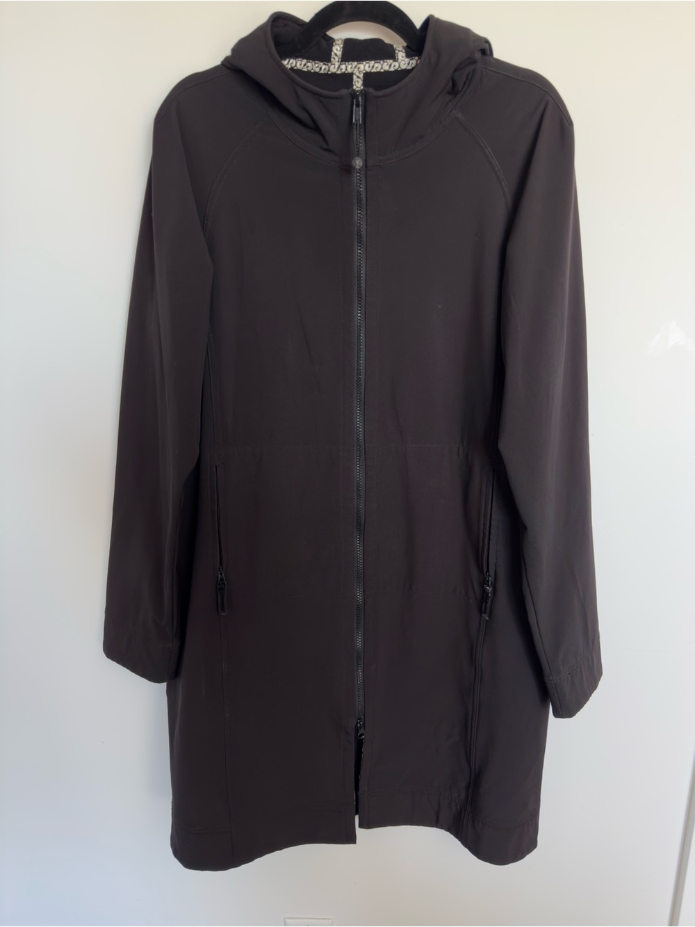 Lululemon Black Hooded Lightweight Long Jacket